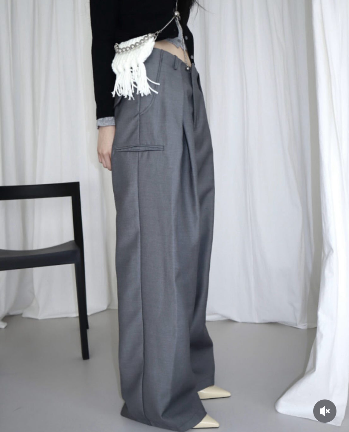 Pleated Loose Suit Pants