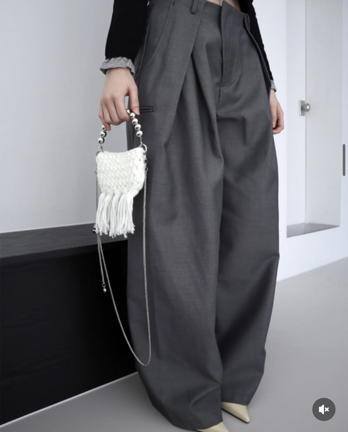 Pleated Loose Suit Pants