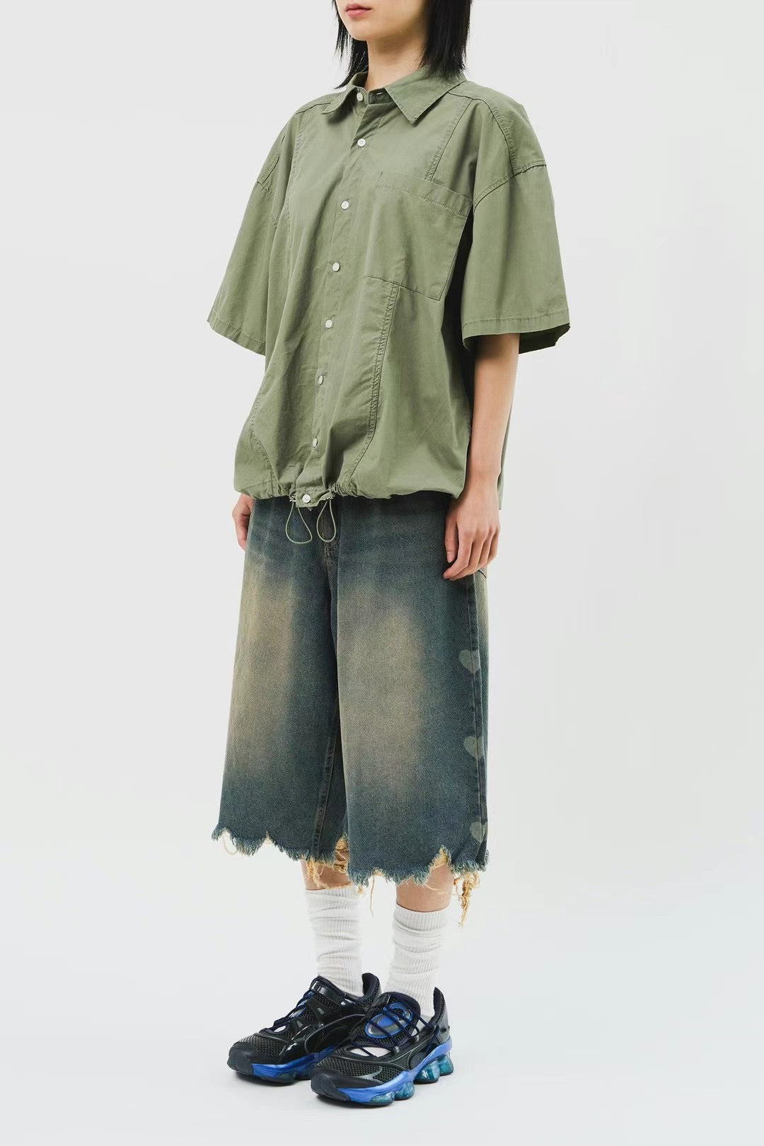 Washed Damage Hearts Jorts