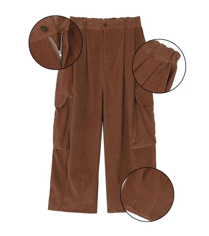 Corduroy Cargo Balloon Pants