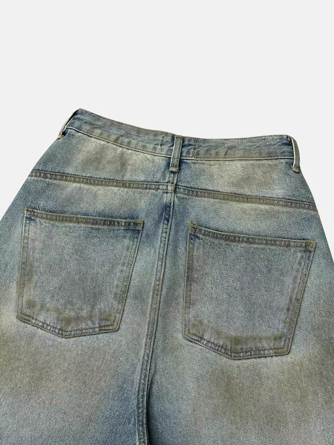 Dirty Damaged Baggy Denim Jeans