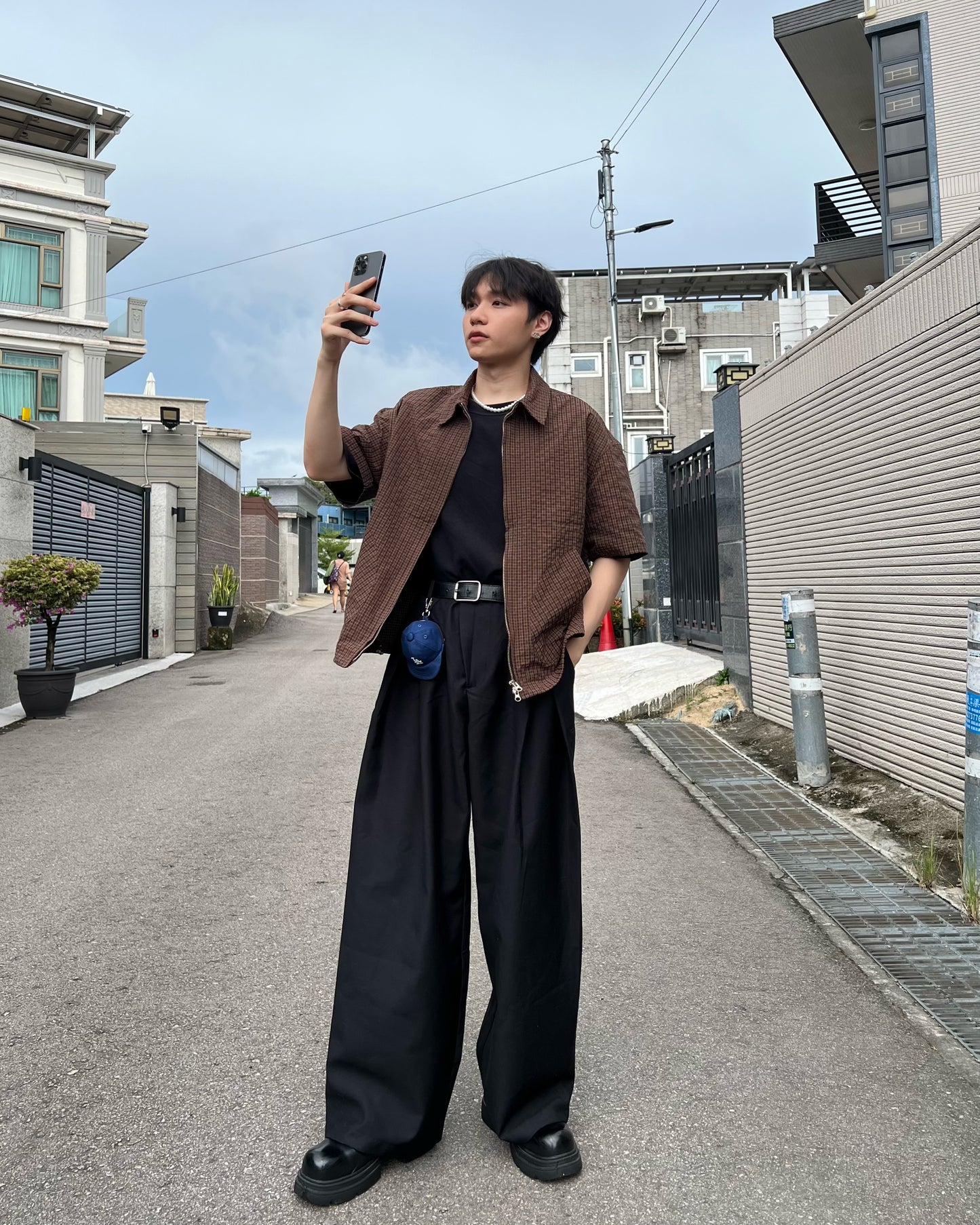 Pleated Loose Suit Pants