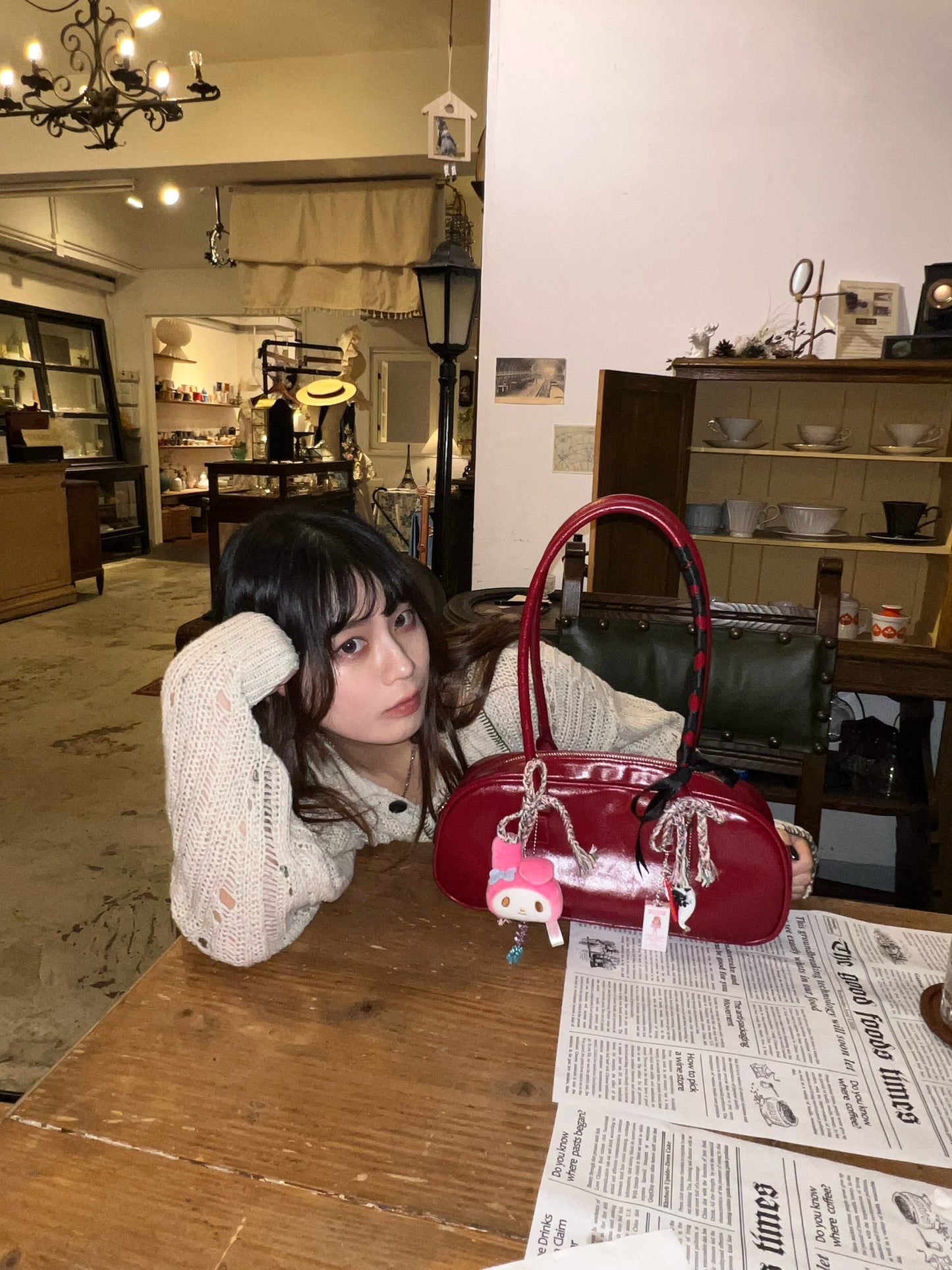 Leather Baguette Bag