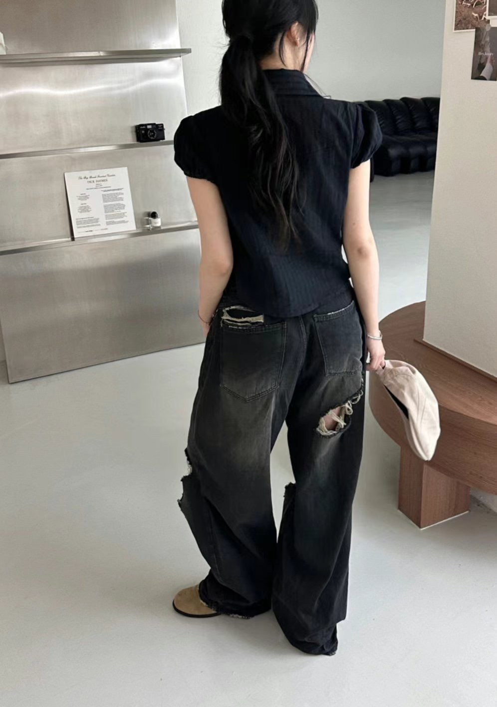 Ripped Baggy Denim Jeans (預訂)