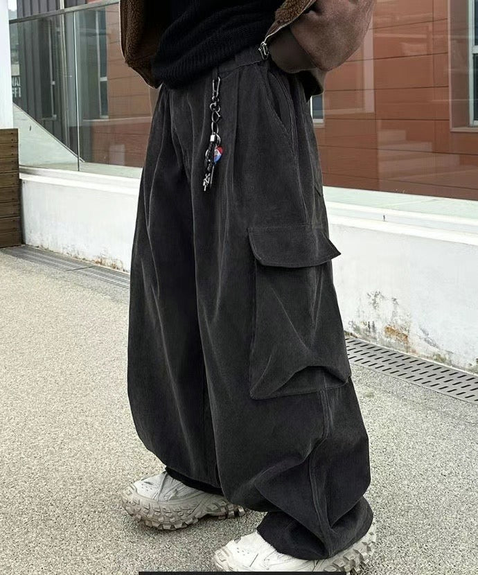 Corduroy Cargo Balloon Pants