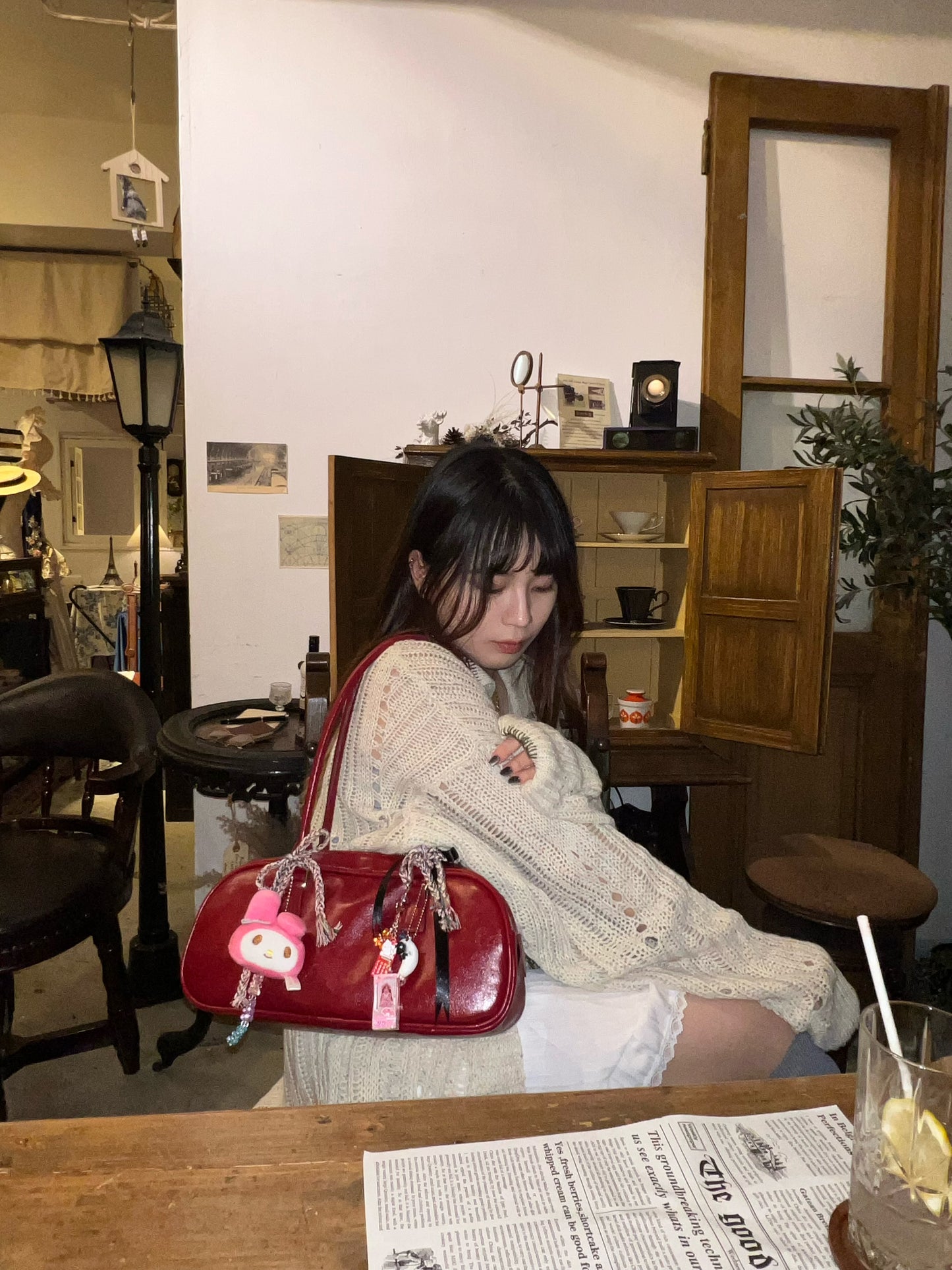 Leather Baguette Bag