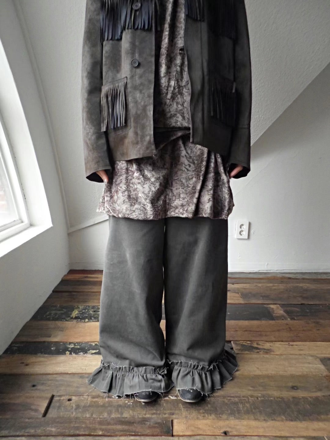 Ruffle Wide Pants