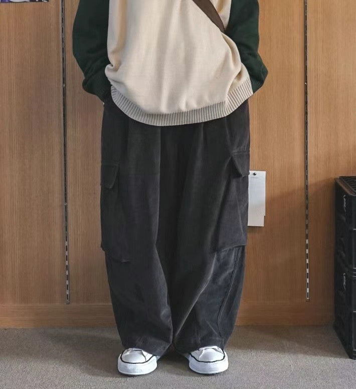 Corduroy Cargo Balloon Pants