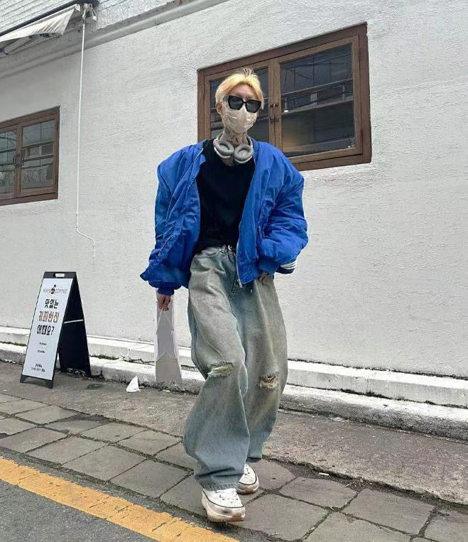 Dirty Damaged Baggy Denim Jeans
