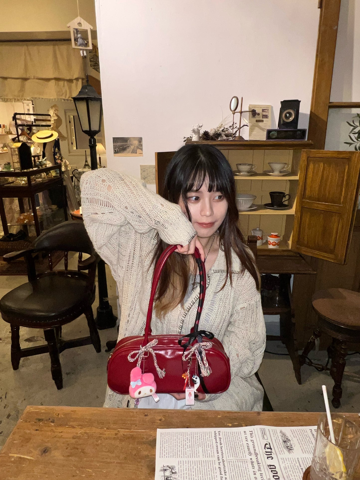 Leather Baguette Bag