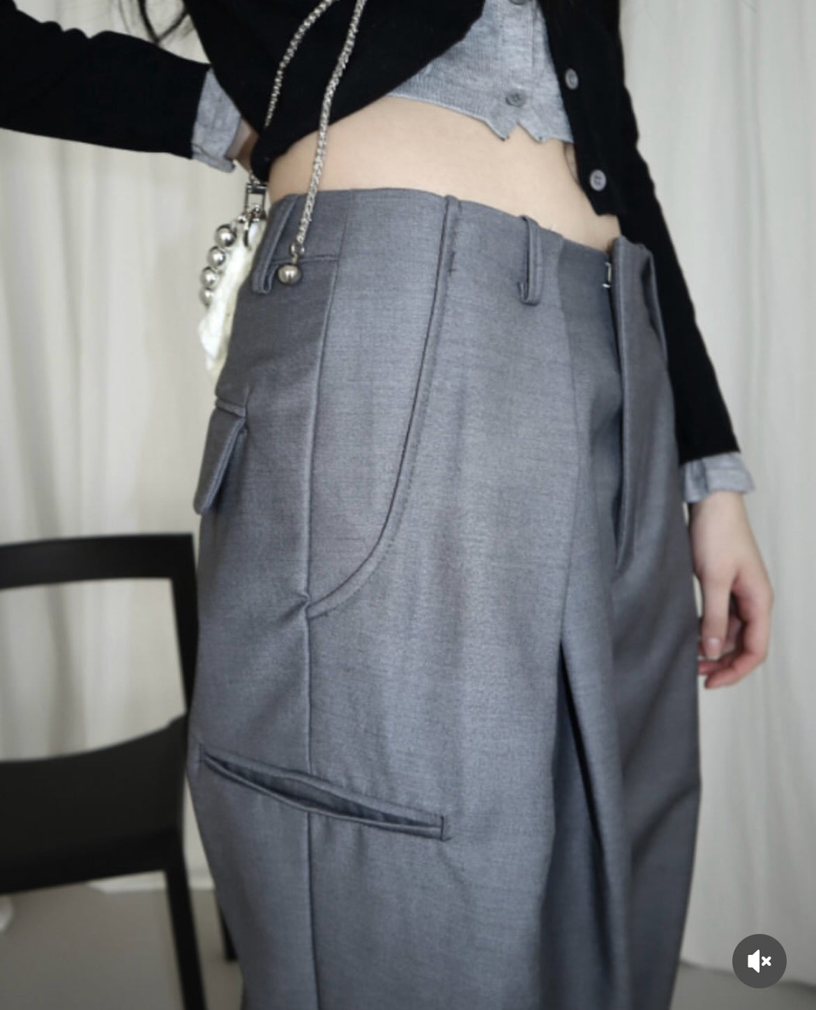 Pleated Loose Suit Pants