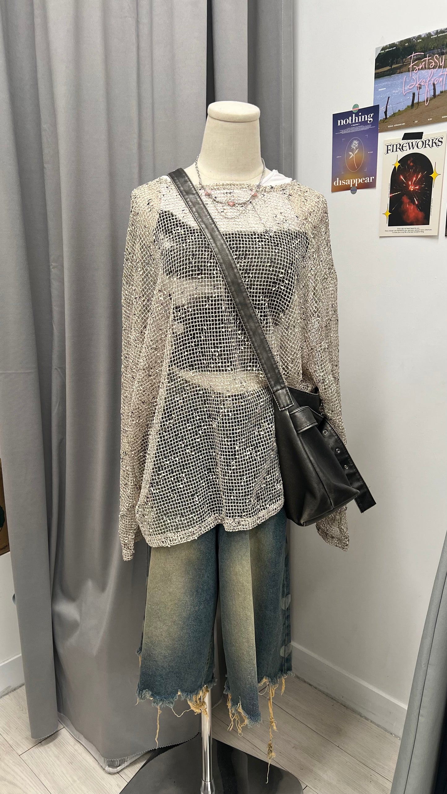 See-Through Mesh Knit Top