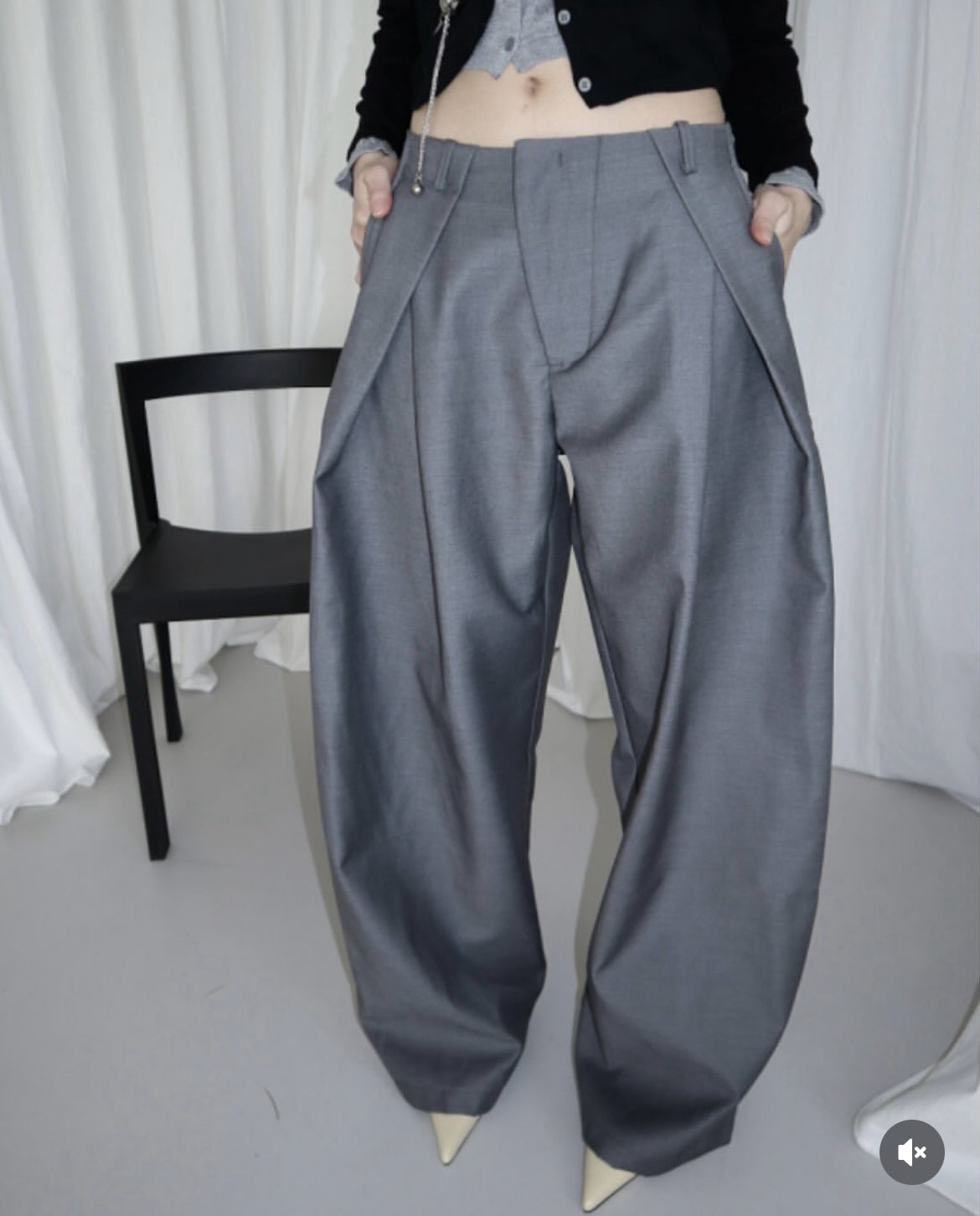 Pleated Loose Suit Pants