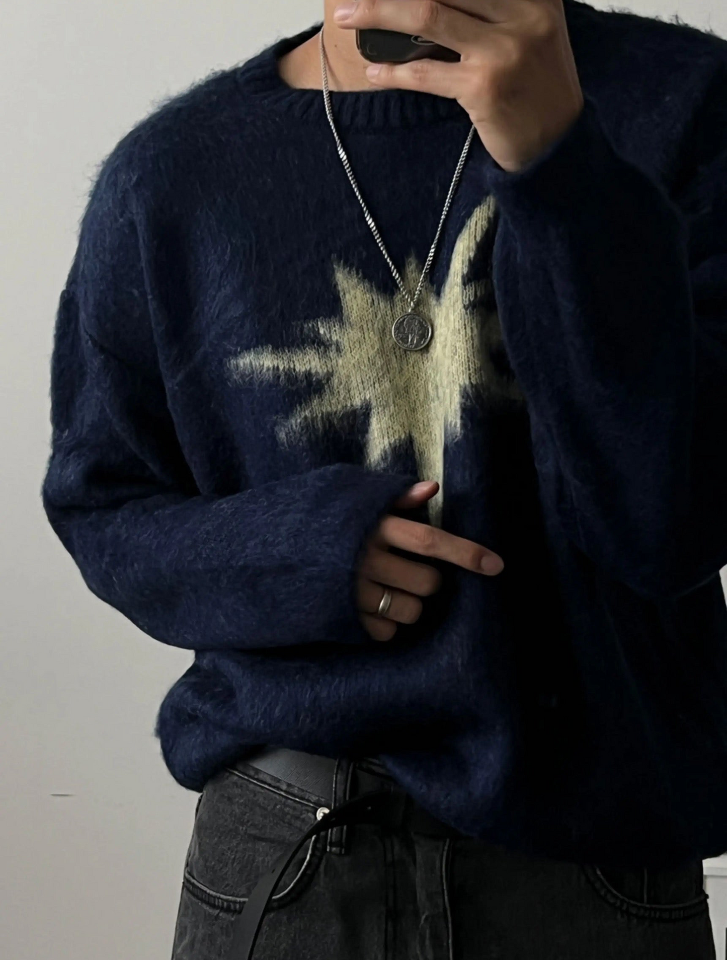 Star-patterned Crew Neck Knitwear (預訂)