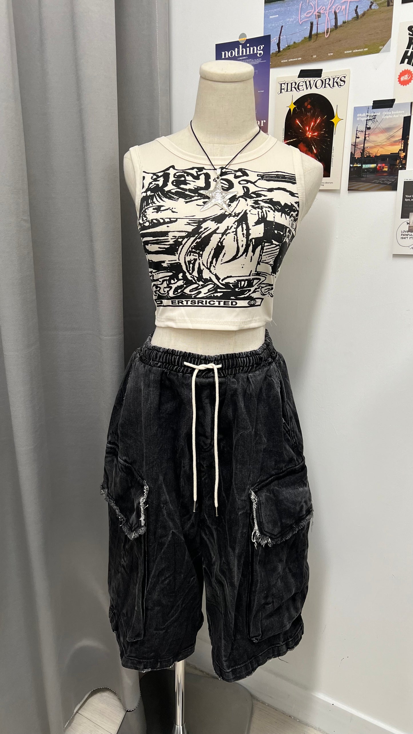 Fringe Cargo Shorts