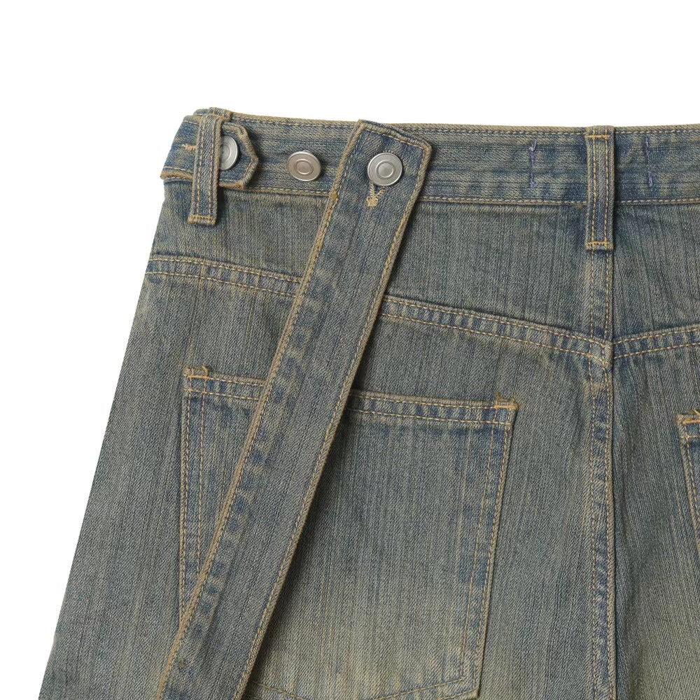 Straps Denim Shorts