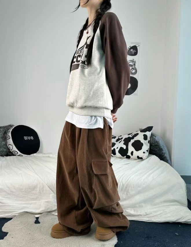 Corduroy Cargo Balloon Pants