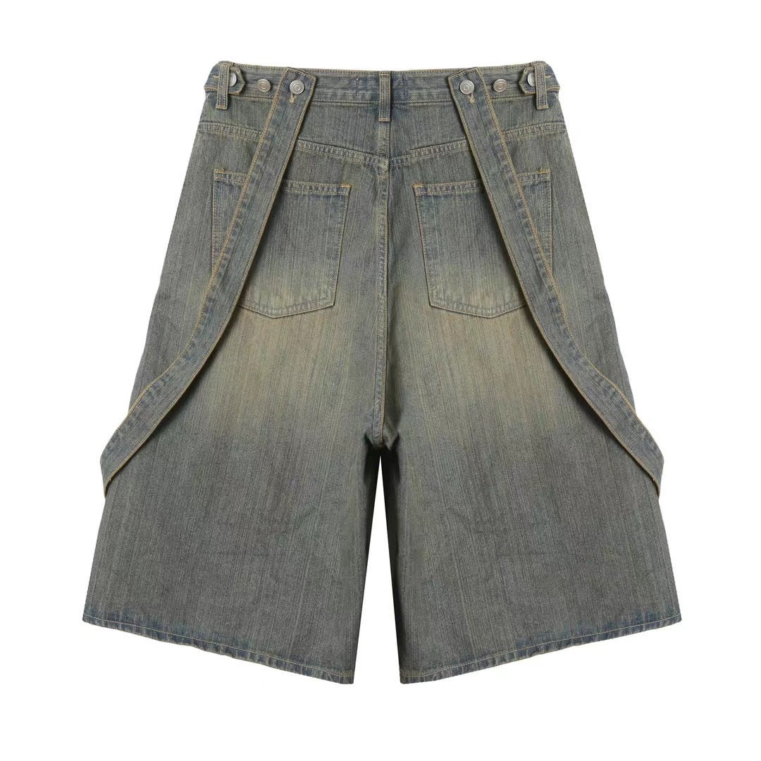 Straps Denim Shorts