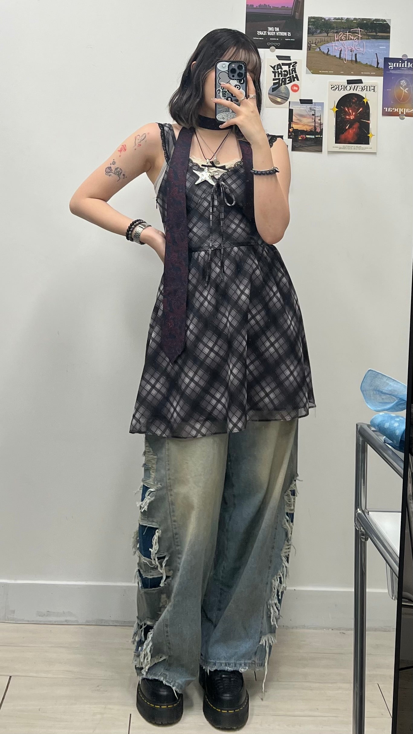 Side Damaged Vintage Denim Jeans (預訂)