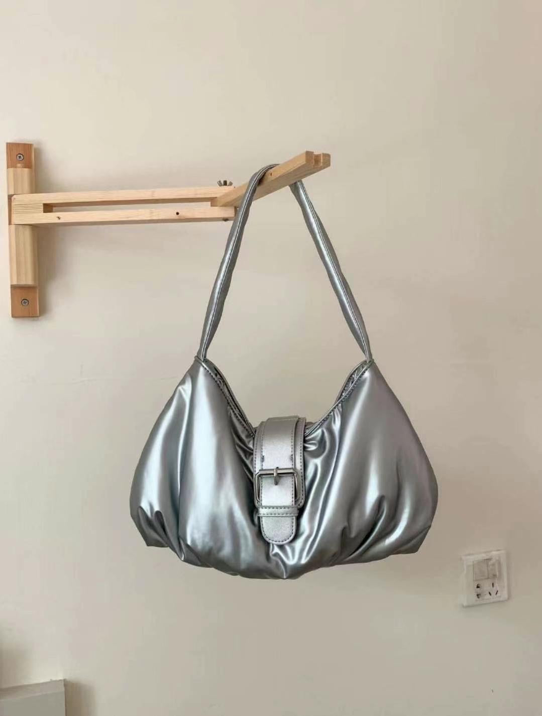 Silver Puff Shoulder Bag