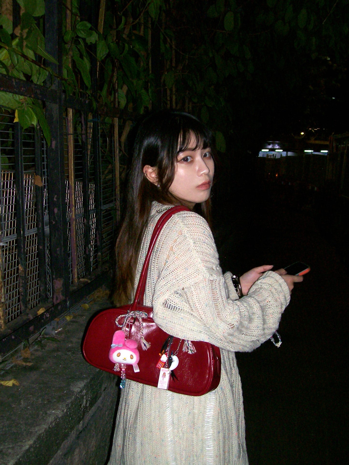 Leather Baguette Bag