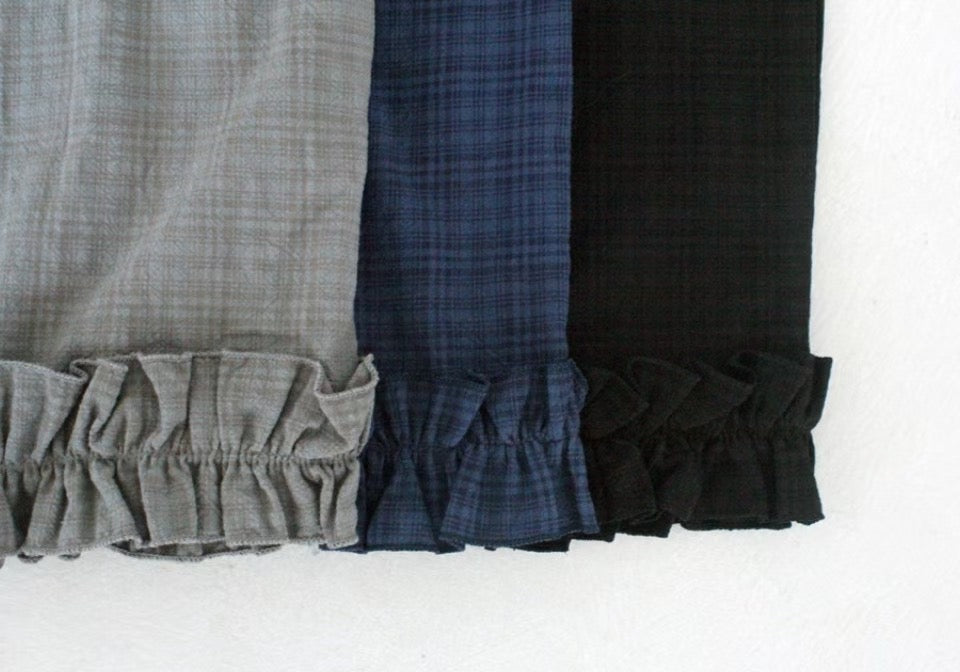 Ruffle Checkered Leisure Pants