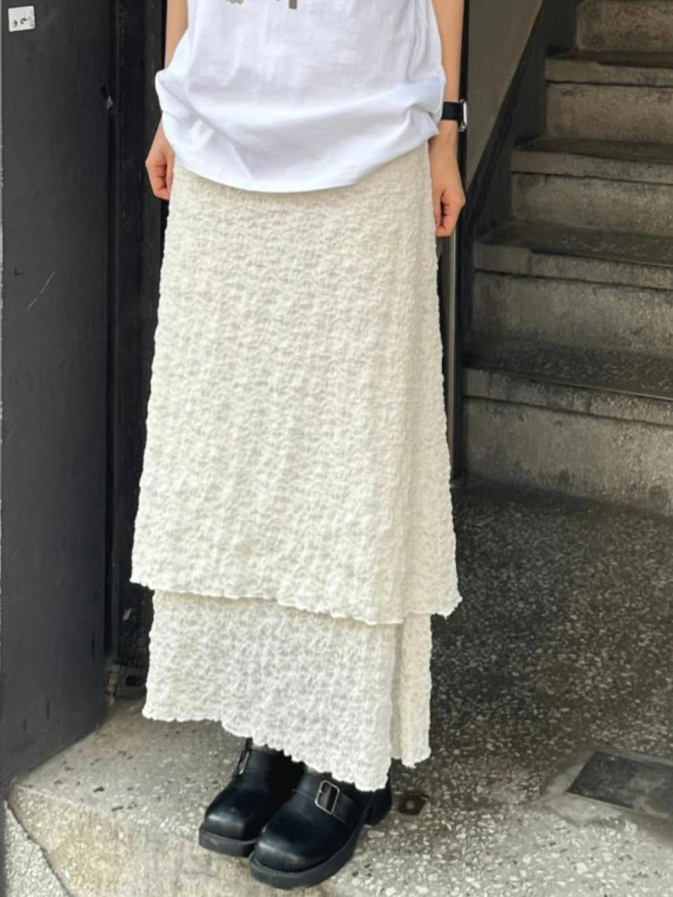 Double Layer Wrinkle Skirt