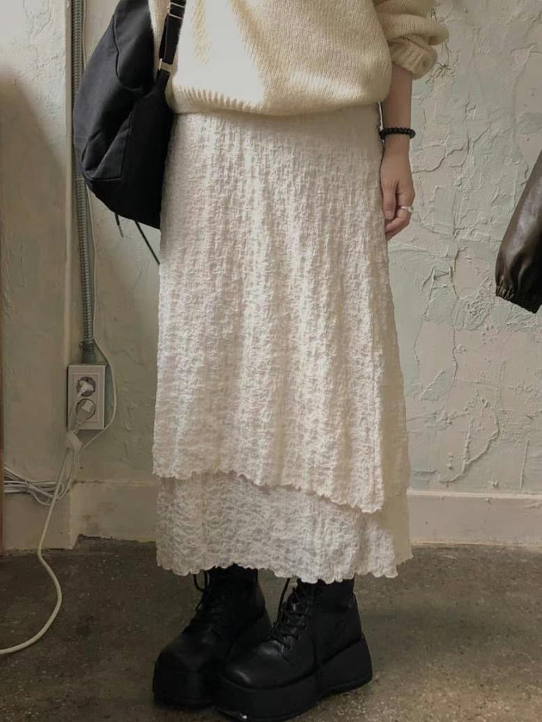 Double Layer Wrinkle Skirt