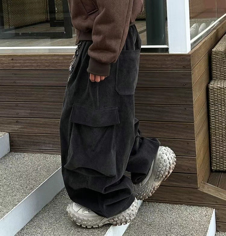Corduroy Cargo Balloon Pants