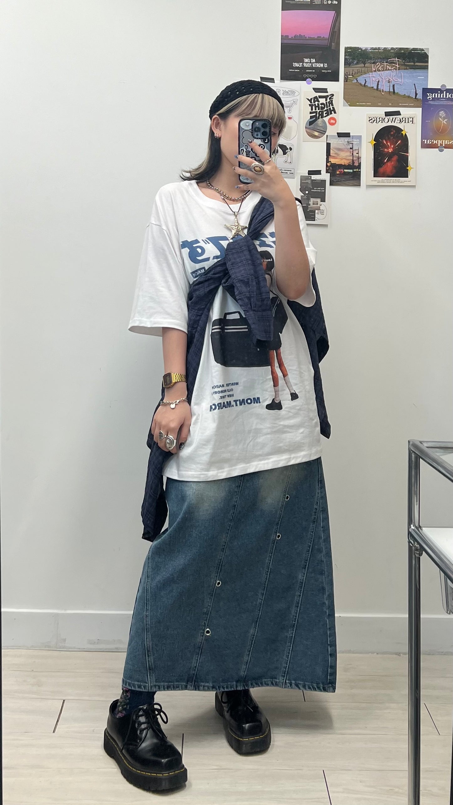 Veiled Checkered Long-sleeve Shirt (預訂)