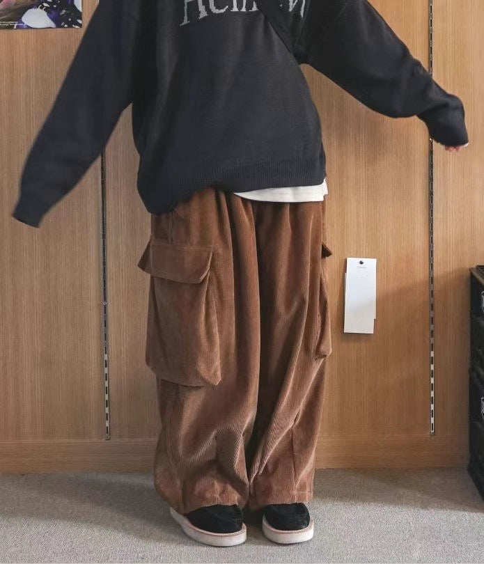 Corduroy Cargo Balloon Pants