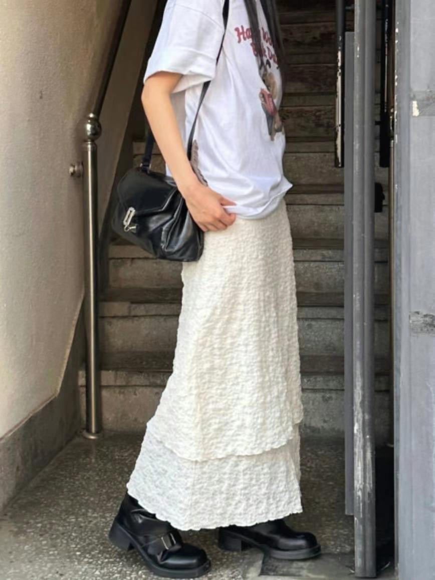 Double Layer Wrinkle Skirt