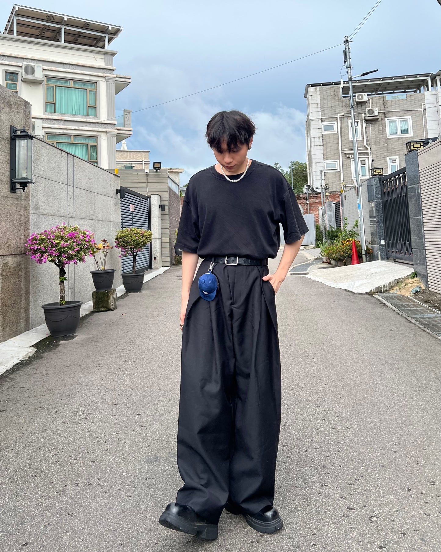 Pleated Loose Suit Pants