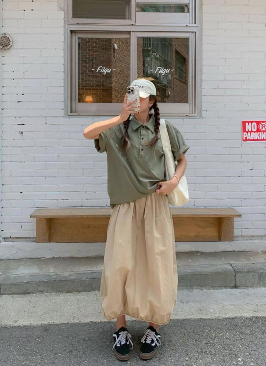 Stitching Balloon Skirt