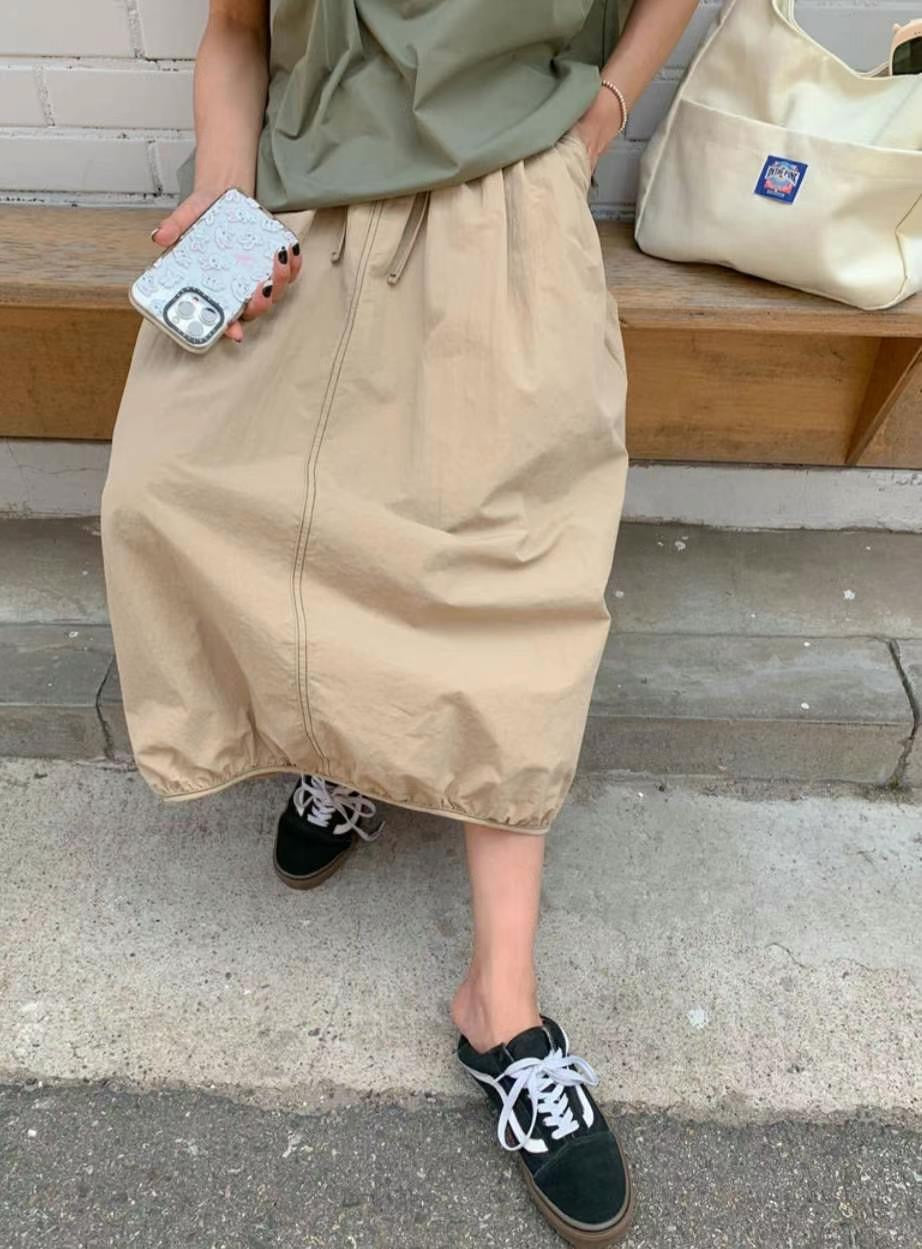 Stitching Balloon Skirt