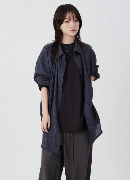 Veiled Checkered Long-sleeve Shirt （預訂）