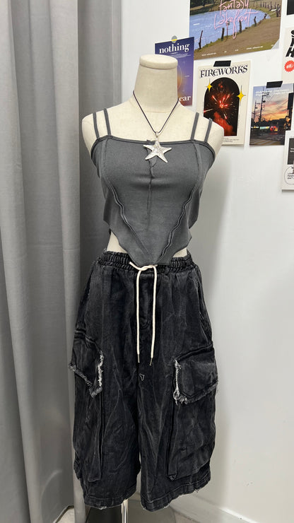 Fringe Cargo Shorts