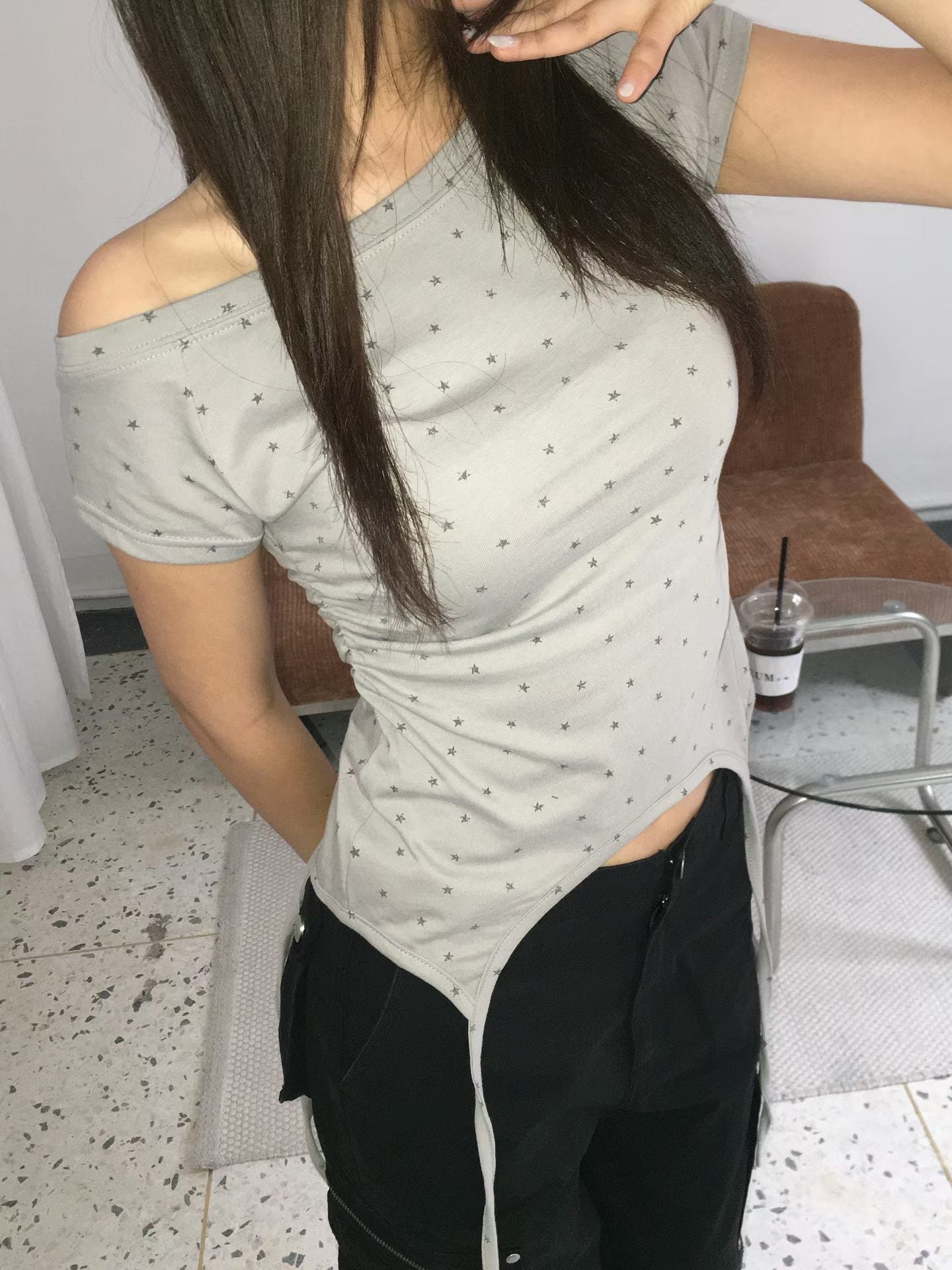 Starry Off-shoulder Top