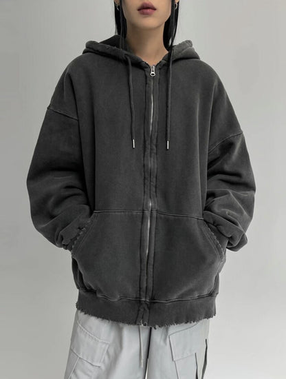 Vintage Dying Zip-Up Hoodie