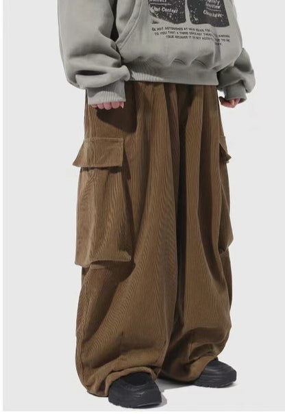 Corduroy Cargo Balloon Pants