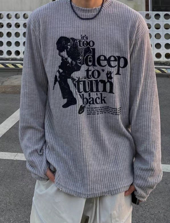 Too Deep Knit Top (Grey) Set