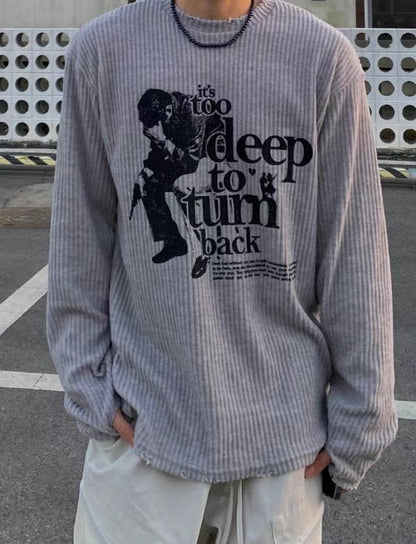 Too Deep Knit Top (Grey) Set