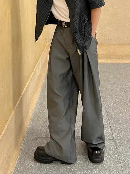 Pleated Loose Suit Pants