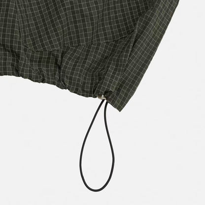 Two-ways Zipper Checkered Shirt