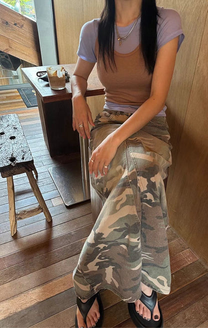 Camouflage Pattern A-line Skirt