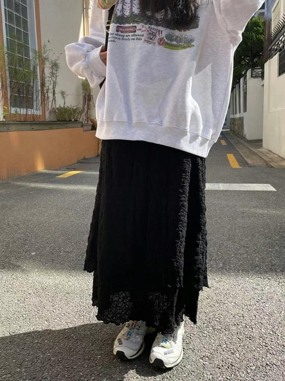 Double Layer Wrinkle Skirt