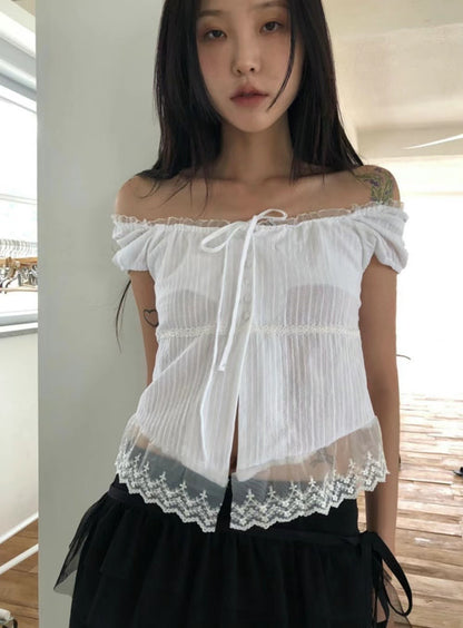 Two-ways Lace Blouse