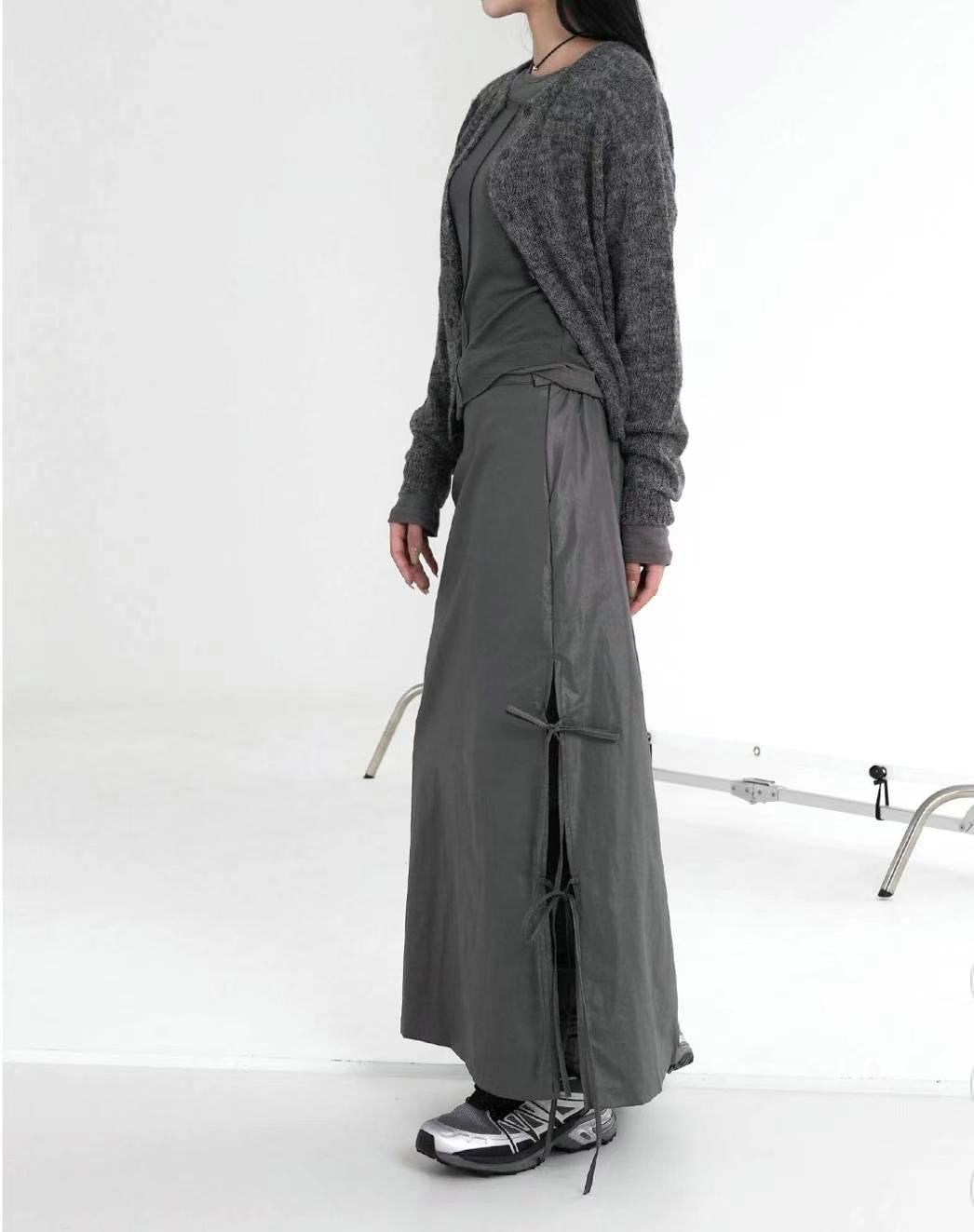 Tie-up Ribbon Nylon Skirt