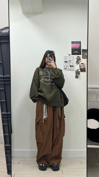 Corduroy Cargo Balloon Pants