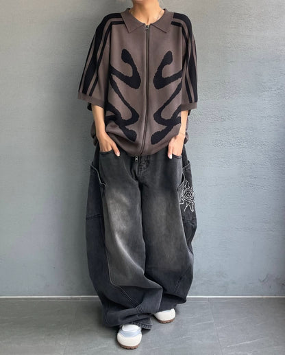 Flying Track Zip-up Knitwear